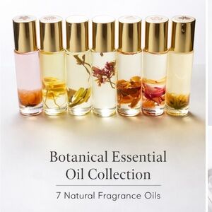 Brookstone Botanical Roller Set with Gold Caps — Pastel Floral Oils